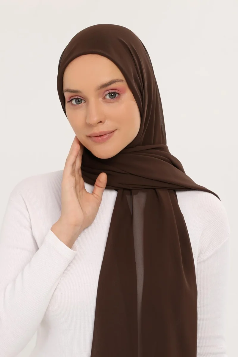 التوبة Ready Practical Luxury Neck Collar Bonnet Chiffon Shawl