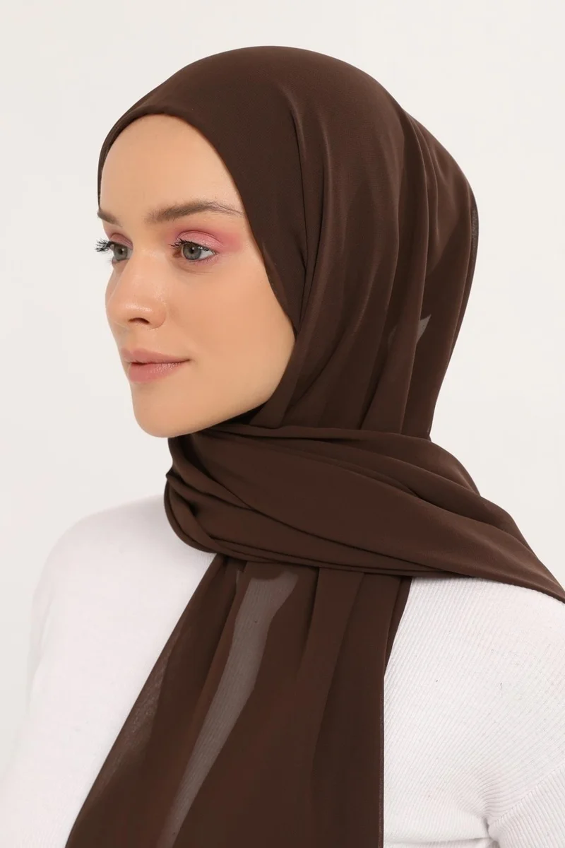 التوبة Ready Practical Luxury Neck Collar Bonnet Chiffon Shawl