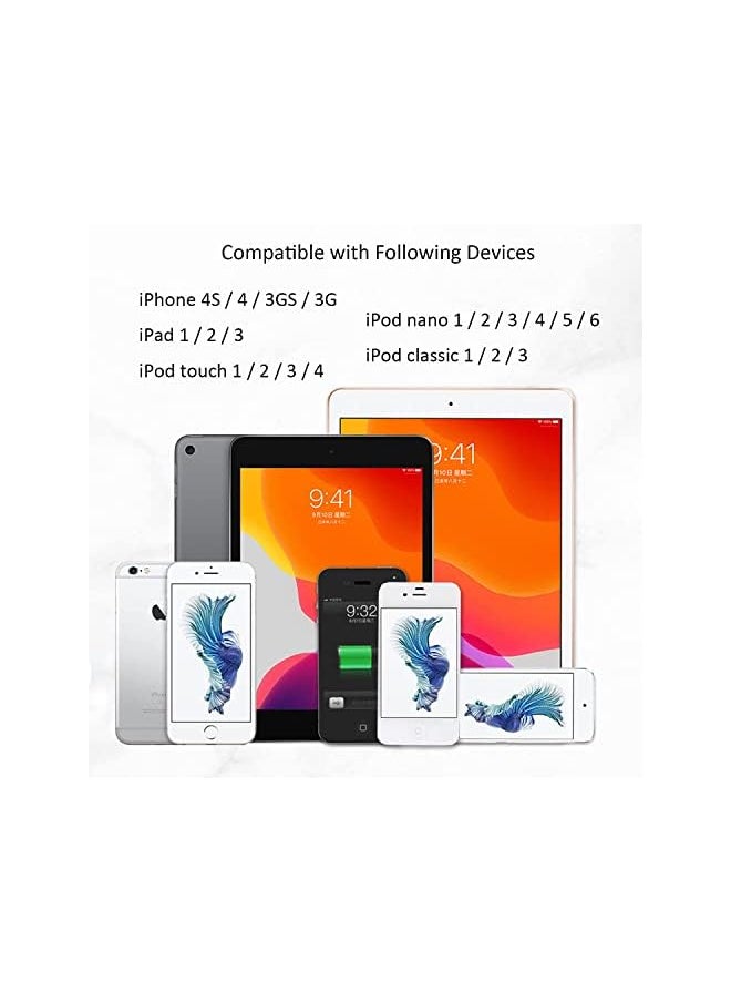 Taimi كابل شحن سريع لمزامنة البيانات USB 30 دبوسًا متوافق مع أجهزة Iphone 4 4S 3G 3Gs القديمة وipad 1 2 3 وipod Touch وipod Nano عبوة من قطعة واحدة  - Image 4