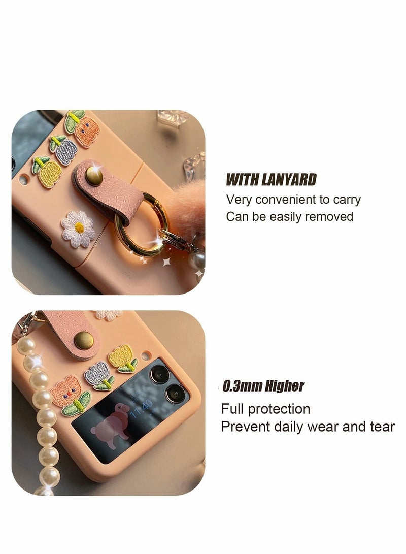 Excefore جراب/غطاء لهاتف Galaxy Z Flip 3، جراب مزود بحلقة وواقي مضاد للصدمات وغير قابل للانزلاق مصمم لهاتف Galaxy Z Flip 3 5G للنساء والفتيات والأطفال - Image 5