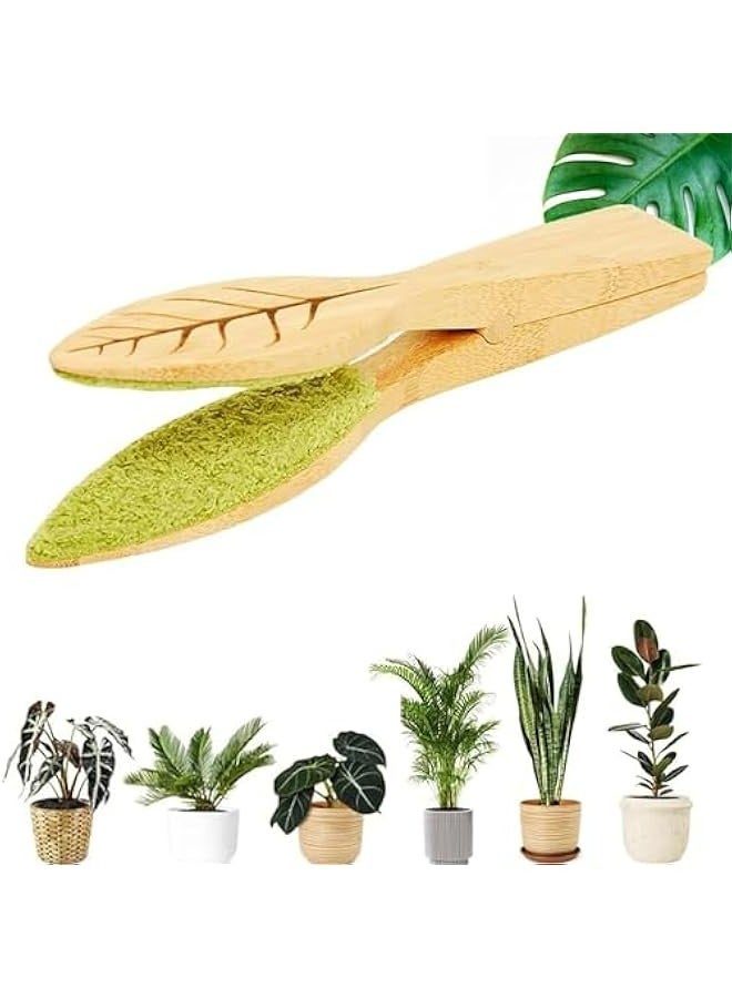 Generic Tongs for Cleaning Leaves, Lint Cleaner for Houseplant Leaves, Leaf-Shaped Tong Cleaner, Removes Dirt from Both Sides of Leaves  - Image 1