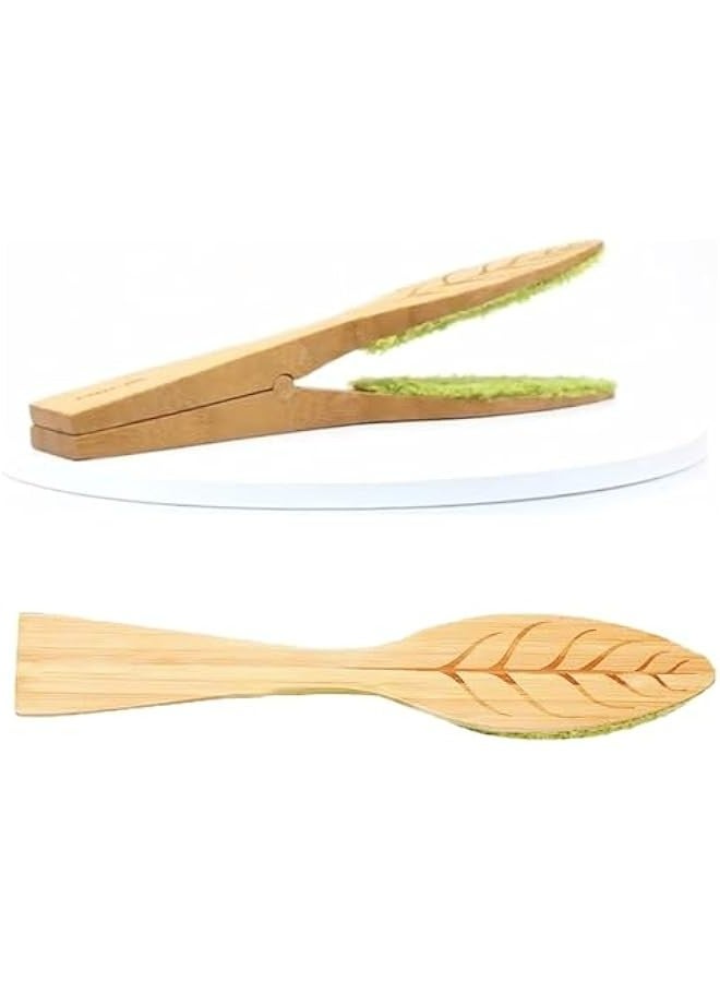 Generic Tongs for Cleaning Leaves, Lint Cleaner for Houseplant Leaves, Leaf-Shaped Tong Cleaner, Removes Dirt from Both Sides of Leaves  - Image 2
