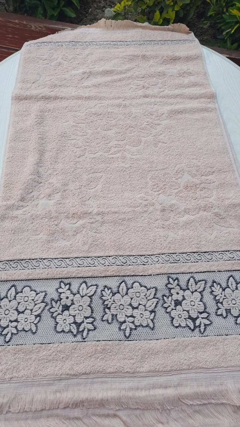تكستلجي Textile Manufacturer Fringed Embroidered 50 x 90 cm Hand Face Towel
