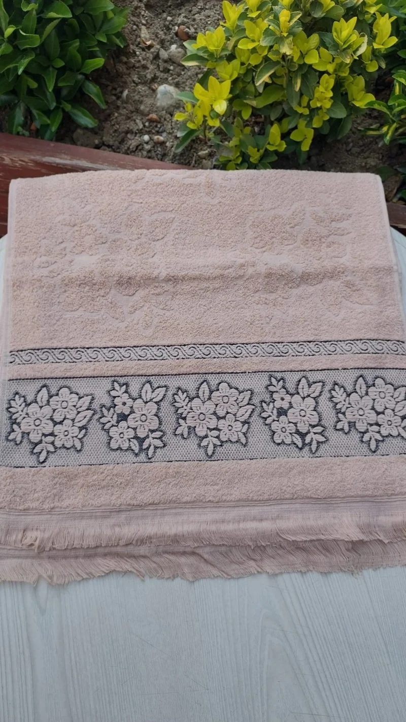 تكستلجي Textile Manufacturer Fringed Embroidered 50 x 90 cm Hand Face Towel