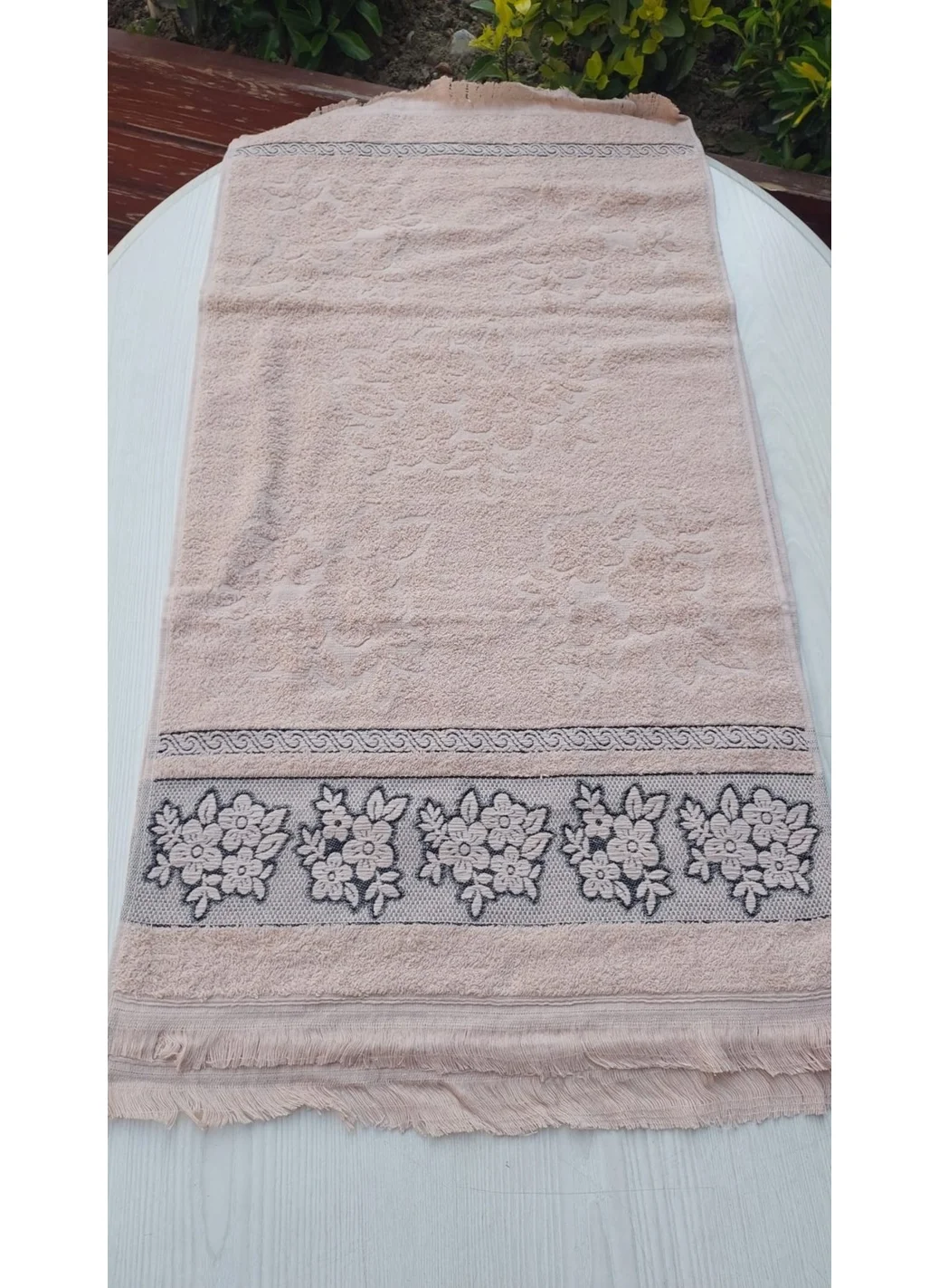 تكستلجي Textile Manufacturer Fringed Embroidered 50 x 90 cm Hand Face Towel