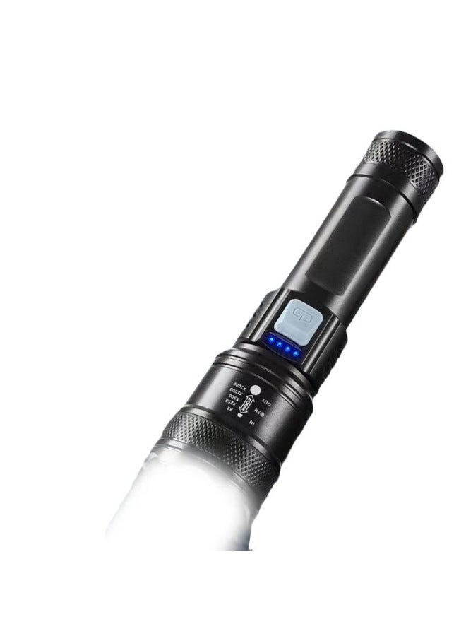 Strong Flashlight White Laser Portable Rechargeable Super Bright Emergency Outdoor Light Zoom Long-shot Spotlight-Product Specifications:Strong Light Flashlight [one]  - Image 5