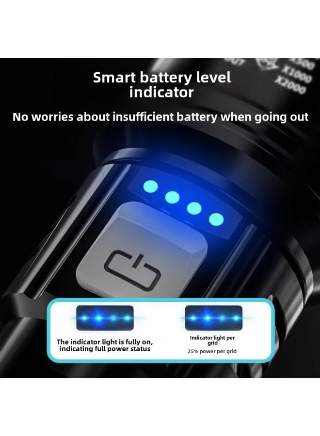 Strong Flashlight White Laser Portable Rechargeable Super Bright Emergency Outdoor Light Zoom Long-shot Spotlight-Product Specifications:Strong Light Flashlight [one]  - Image 3