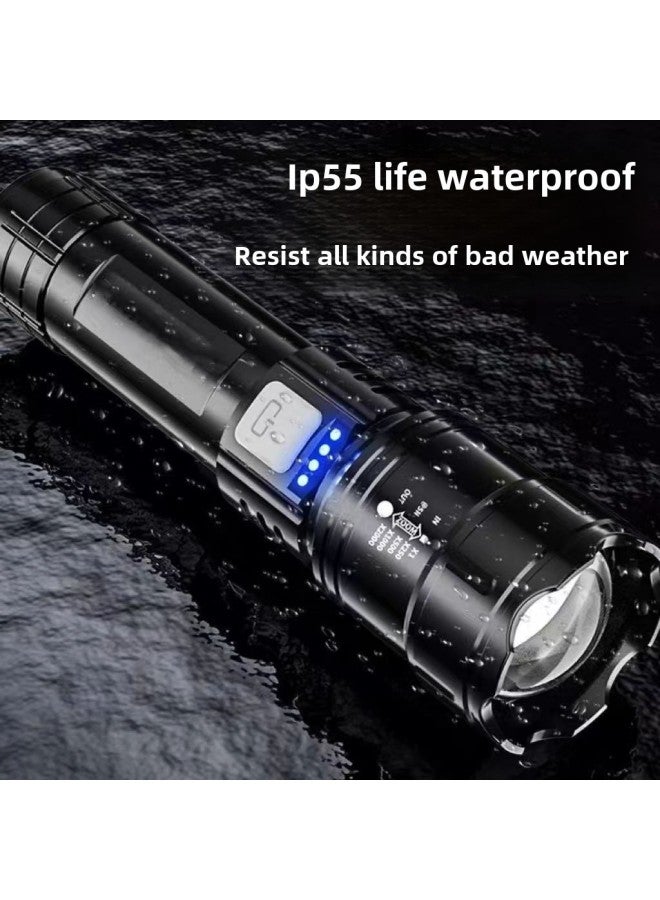 Strong Flashlight White Laser Portable Rechargeable Super Bright Emergency Outdoor Light Zoom Long-shot Spotlight-Product Specifications:Strong Light Flashlight [one]  - Image 2