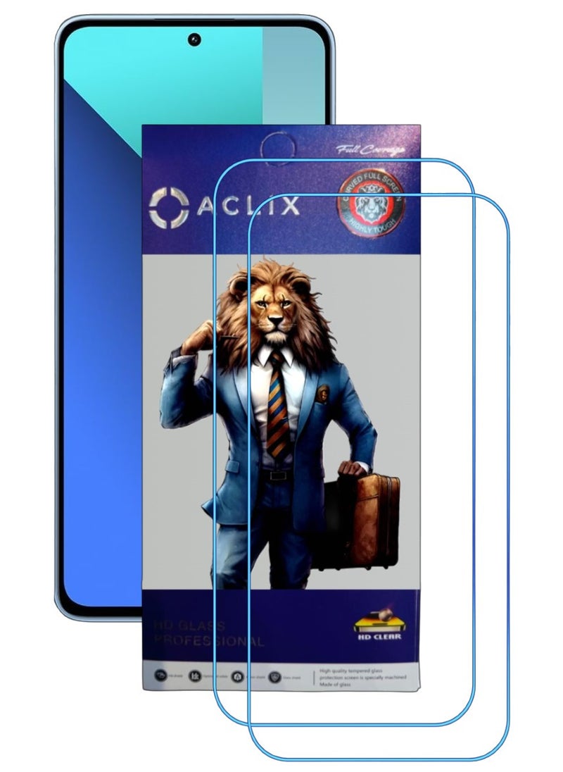 ACLIX 2 Pieces Antistatic ESD Dustproof Premium Quality High Definition Clear Tempered Glass Screen Protector Designed For Xiaomi Redmi Note 13 - Image 1