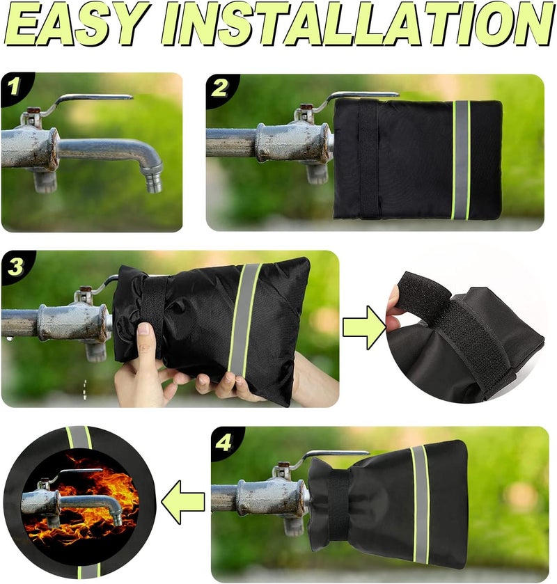 كلاراكو أغطية صنابير خارجية للحماية من تجمد الشتاء، عبوة من قطعتين من أغطية عزل صنابير المياه الخارجية الشتوية، غطاء صنبور معزول مقاوم للماء وقابل لإعادة الاستخدام، عرض 5.9 بوصة × سمك 7.5 بوصة - Image 5