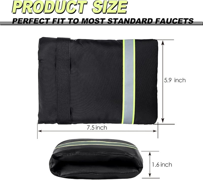 كلاراكو أغطية صنابير خارجية للحماية من تجمد الشتاء، عبوة من قطعتين من أغطية عزل صنابير المياه الخارجية الشتوية، غطاء صنبور معزول مقاوم للماء وقابل لإعادة الاستخدام، عرض 5.9 بوصة × سمك 7.5 بوصة - Image 2