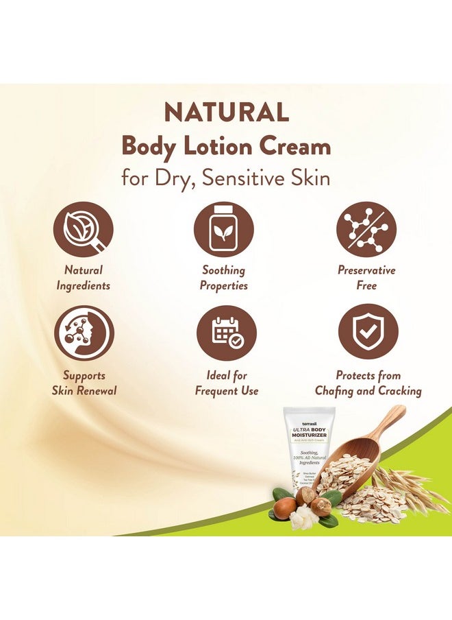 Terrasil - All Natural Dry Skin Body Lotion For Women Moisturizer Cream By Terrasil Shea Butter Tea Tree Lavender Peppermint Coconut Oil Oatmeal Vitamin E Anti Itch 3 Oz (85G) Tube - Image 1
