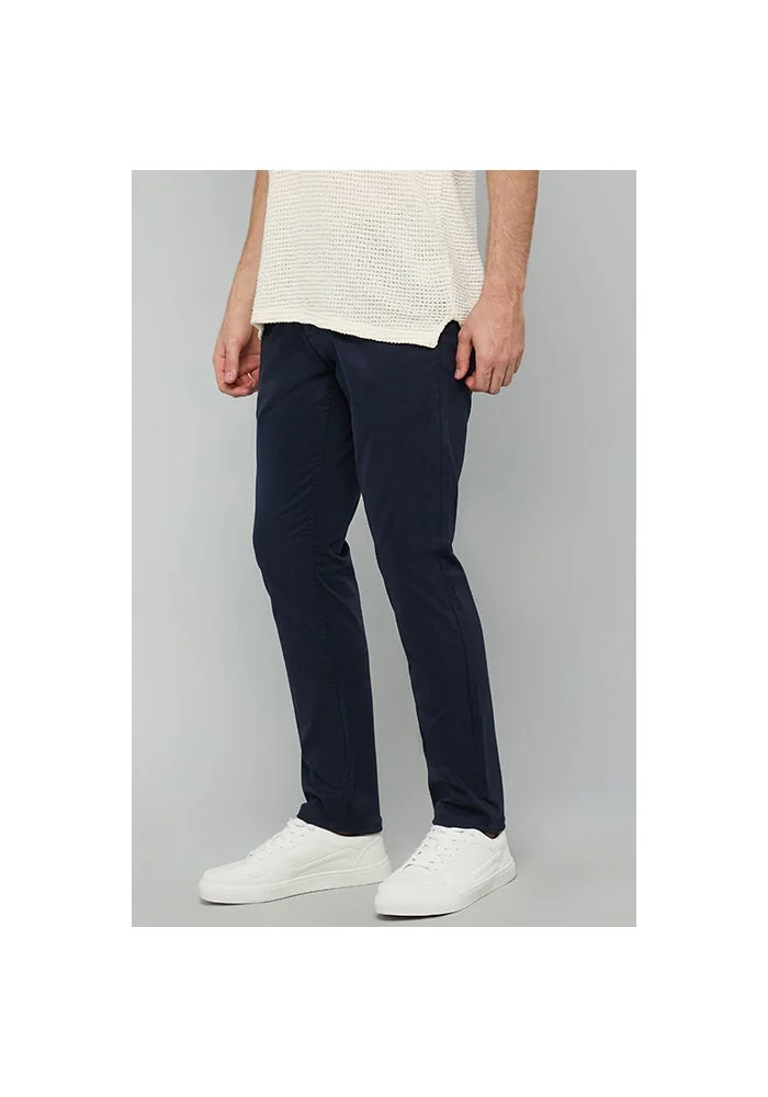 R&b  Solid Slim Fit Pants with Button Closure for Men | Best Price UAE