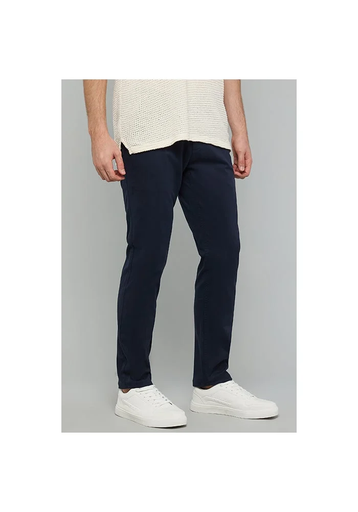 R&b  Solid Slim Fit Pants with Button Closure for Men | Best Price UAE