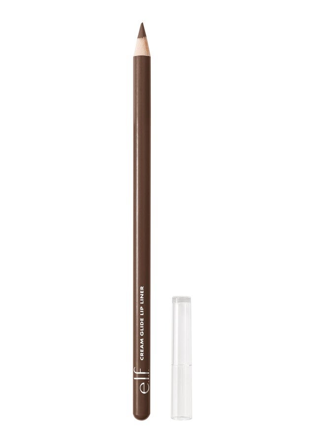 elf e.l.f. Cream Glide Lip Liner, Highly-Pigmented Pencil For Shaping & Sculpting Lips, Semi-Matte Finish, Vegan & Cruelty-Free, Dark Cocoa - Image 1