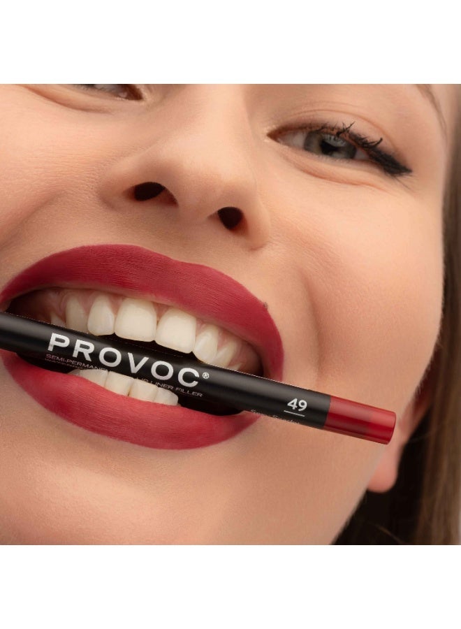 PROVOC SEMI-PERMANENT Gel Lip Liner Filler WP 49 Sexy Scarlet - Image 4