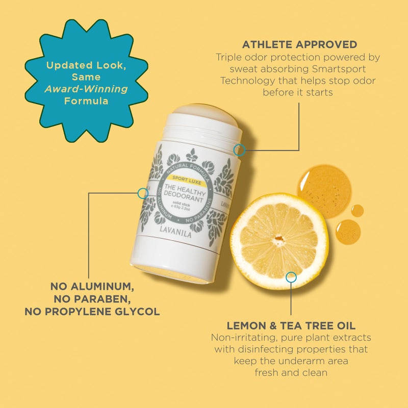 Lavanila Aluminum Free Sport Luxe Deodorant 4-pack (2oz Each) - The Healthy Deodorant for Men & Women - Triple Odor Protection, Fresh Scent Solid Stick, Vegan - Image 3