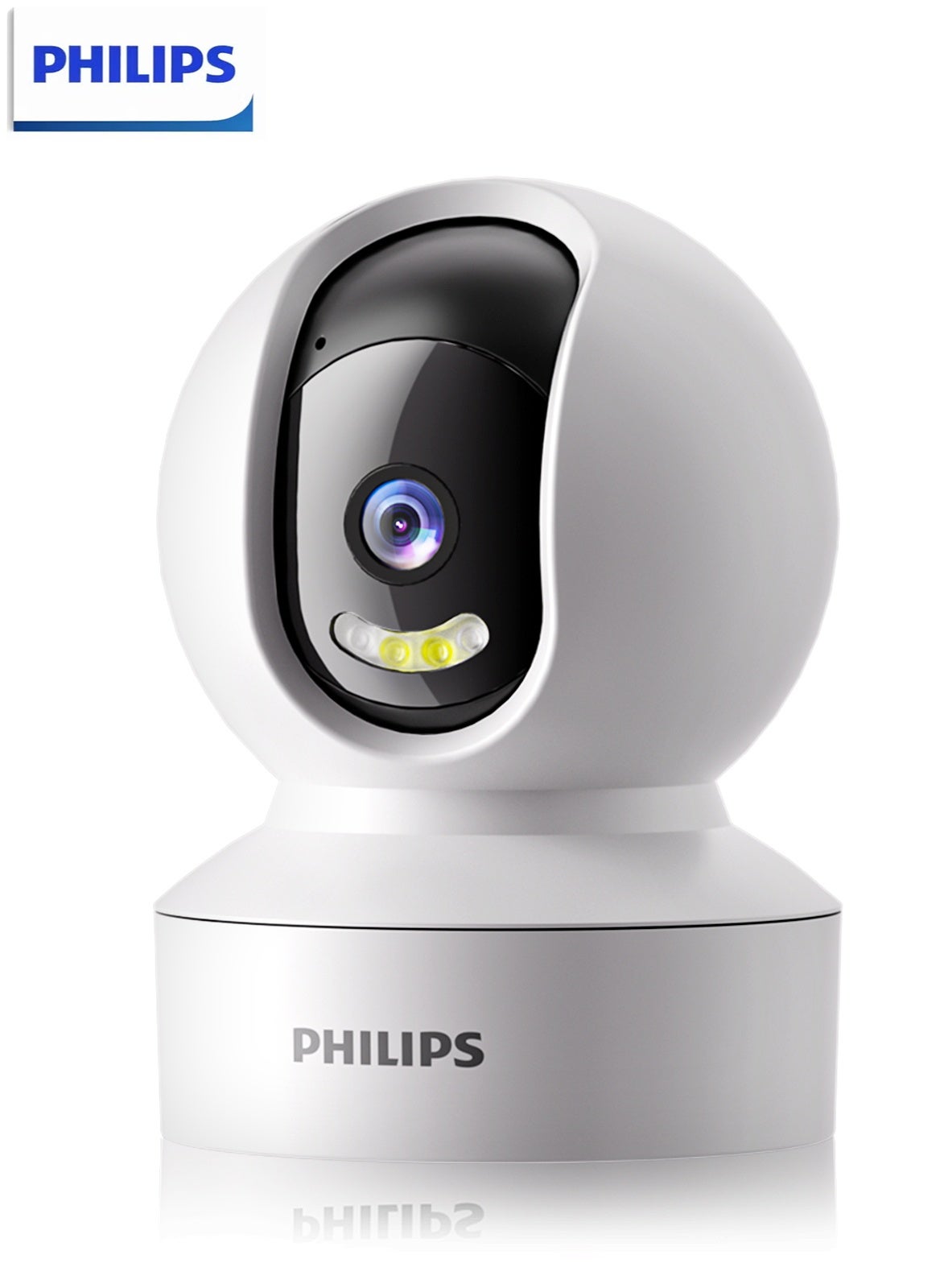 Philips 360° Smart Security Camera, 1080P WiFi Camera, AI-Enhanced 2K Video, Indoor & Outdoor Surveillance, Motion Detection, Only supports 2.4G Wifi, Smart Tracking, Two-Way Audio, Night Vision, Privacy Mode, Supports Up to 128GB SD (TF) Card, Remote Alerts for Home, Baby, Elderly, Pet Monitoring