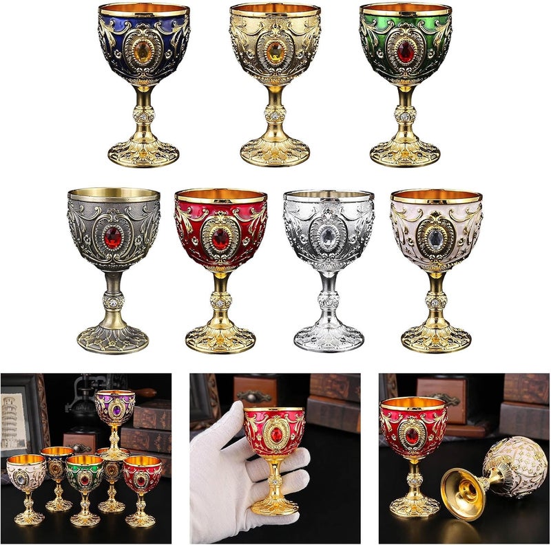 كوب نبيذ رترو فاخر سعة 100 مل مصنوع من سبيكة مع نقوش دقيقة، مناسب للحانات المنزلية والحفلات - Image 2