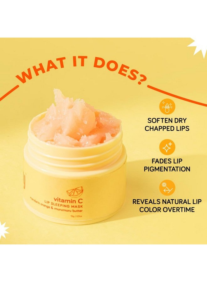 Moody Vitamin C Lip Sleeping Mask for Overnight Hydration & Repair of Chapped Lips | Enriched with Murumuru Butter, Aloe & Hyaluronic Acid | With 24 Hrs Moisturization - 100% Vegan (12gm) - Image 2