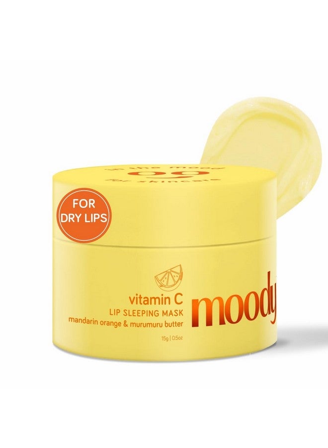 Moody Vitamin C Lip Sleeping Mask for Overnight Hydration & Repair of Chapped Lips | Enriched with Murumuru Butter, Aloe & Hyaluronic Acid | With 24 Hrs Moisturization - 100% Vegan (12gm) - Image 1