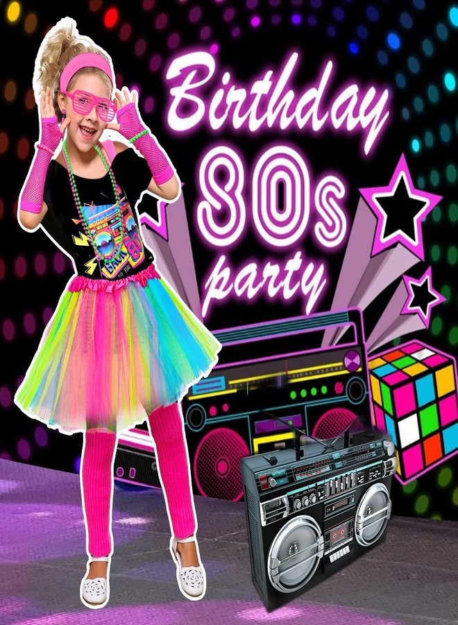 Tacobear طقم ملابس هالوين للأطفال من تاكوبير 14 قطعة 80s 5T-14 مع ملحقات حفلات الأزياء الكوسبلاي بموضوع الثمانينات حفلة ريترو هوب هيب للفتيات المراهقات 6 7 8 9 10 11 12 13 - Image 3