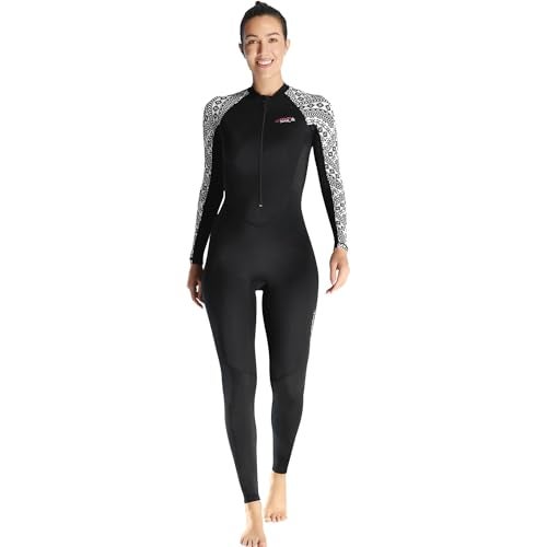 DIVE & SAIL Dive Skin Full Body Rash Guard for Women Youth Swimsuit Wetsuit Front Zipper One Piece UV Protection Snorkel Suit for Diving Surfing Kayaking M Size - Image 4