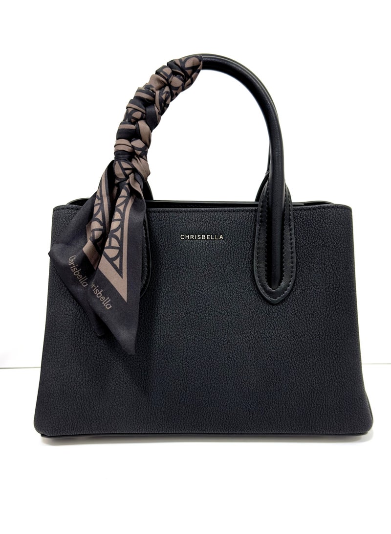 Chrisbella Handbag with Strap and mini Wallet (26x11x18 cm) colour: Black - Image 2