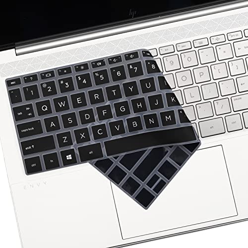 UUONDO Silicone Keyboard Cover Skin for New 14" HP Laptop/HP Pavilion x360 14m-dy 14m-dw 14-dv 14-ed 14-ek0033dx 14-ek0013dx 14t-dy100/dy000 14t-dw100 14m-dy0113dx/dy1033dx 14m-dw1023dx 14-ec1000, Black - Image 3