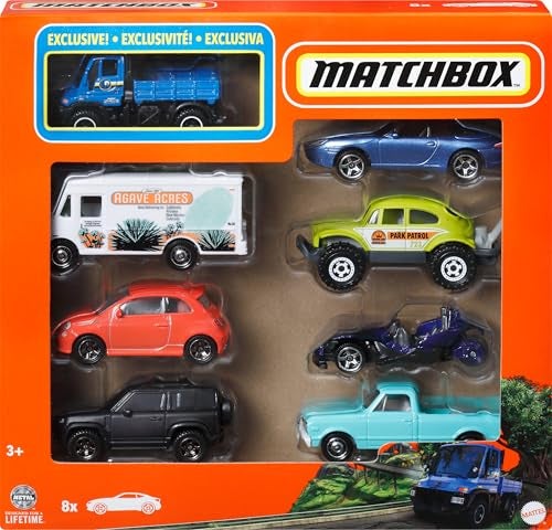 Matchbox 1:64 Scale Die-Cast Toy Cars or Trucks, Set of 8, Themed Multipack of 8 Vehicles Including 1 Exclusive (Styles May Vary) - Image 2