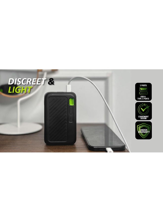 Goui 10000 مللي أمبير (عبوة من 2) بنك طاقة سينجي - شاحن محمول عالي السعة للهواتف الذكية والأجهزة اللوحية والمزيد | شحن عدة أجهزة في وقت واحد | مدمج ومريح وصديق للسفر - أسود - Image 5