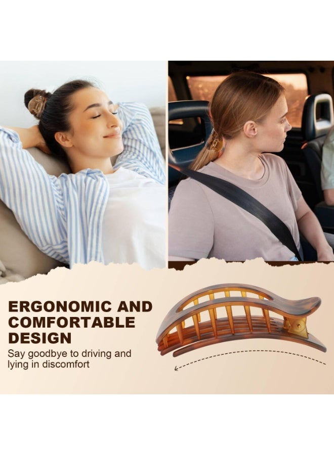 Bukela 6 Pcs Set Flat Hair Clips for Women - Round Flat Claw Clips Strong Hold Lay Down Claw Clip Hair Barrettes Alligator Clip- Simple Elegant Duckbill Hair Clip for Thick Thin Hair - Image 2