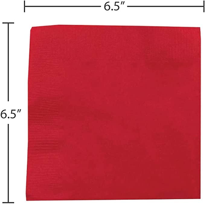 PrettyurParty Pretty UR Party Red Paper Napkins, Beverage Napkin, Disposable Paper Cocktail Napkins, Dinner Napkins for Birthday, Wedding, Graduation Party, Restaurant, Picnic – 2 ply / 20 pcs - Image 3