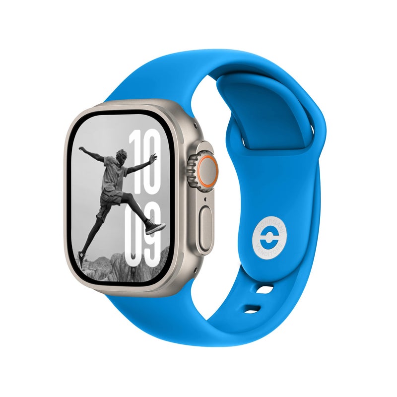 DONEGANI SB Sport Band for Apple Watch Bands Women Ultra 2 49mm, Series 10 46mm, 9 8 7 45mm 41mm, SE 6 5 4 44mm 40mm, 3 2 1 42mm 38mm Men iWatch, Strap Silicone Ocean Blue - Image 1