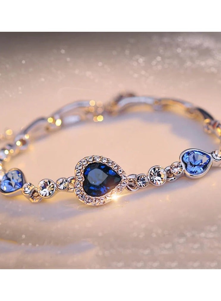 DubaiGallery Blue Heart Ocean Crystal Bracelet - Image 2