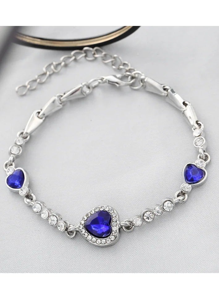 DubaiGallery Blue Heart Ocean Crystal Bracelet - Image 3