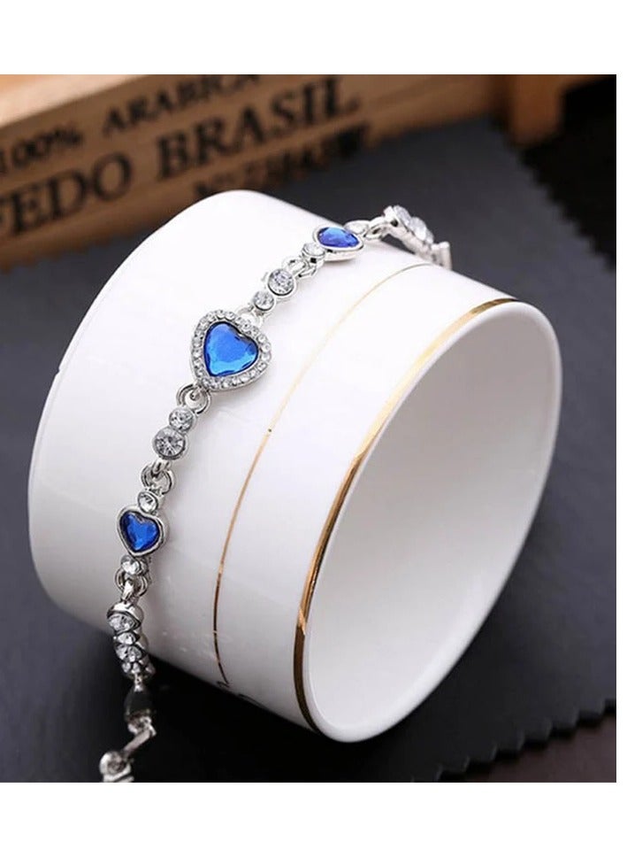 DubaiGallery Blue Heart Ocean Crystal Bracelet - Image 4