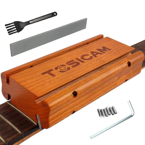 TOSICAM Guitar Fret End Beveling File, 4 in 1 3/23/35/90 Degree fret file - Guitar Bass Fret End Dressing, Guitar Fret Crowning End Bevel File Luthier Tools for Rounding, Shaping and Deburring (GF-4in1) - Image 1