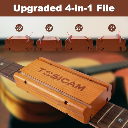TOSICAM Guitar Fret End Beveling File, 4 in 1 3/23/35/90 Degree fret file - Guitar Bass Fret End Dressing, Guitar Fret Crowning End Bevel File Luthier Tools for Rounding, Shaping and Deburring (GF-4in1) - Image 2