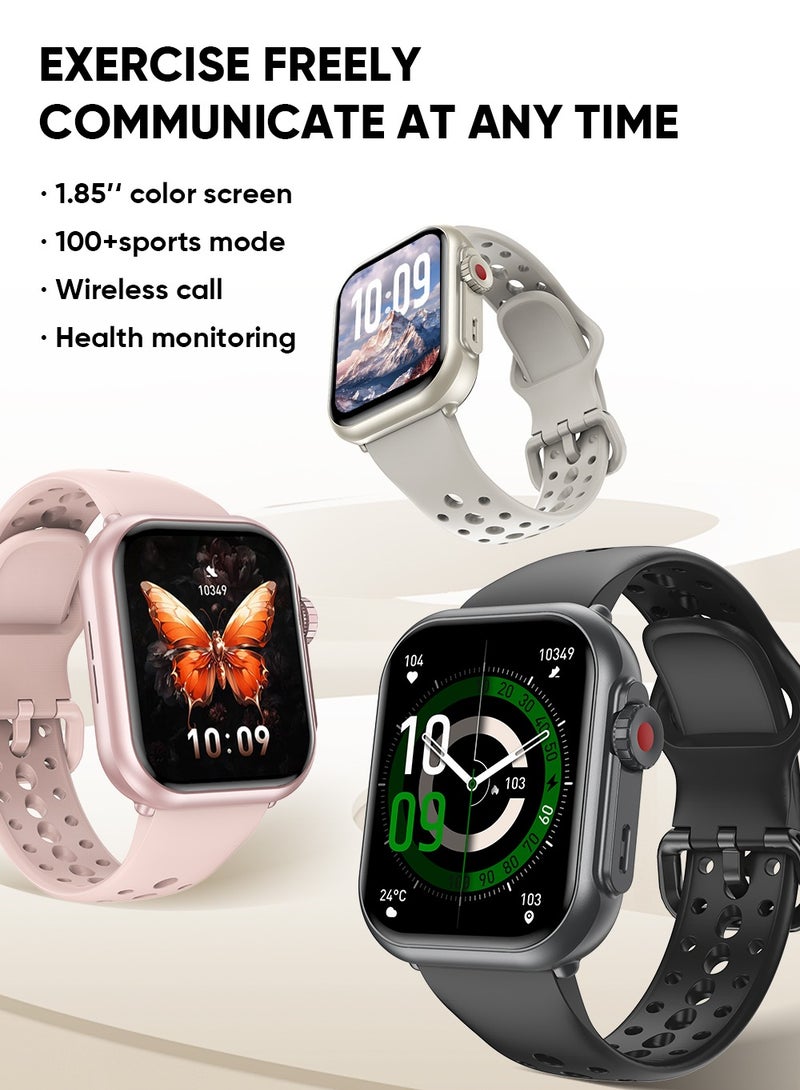 Smart Watch for Men Women, 1000mAh Battery 100-Day Standby Time, 1.85 HD Screen Fitness Tracker, 110+ Sport Modes, IP68 Waterproof, Heart Rate/Sleep Monitor, Fitness Watch for Android/iOS - Image 2