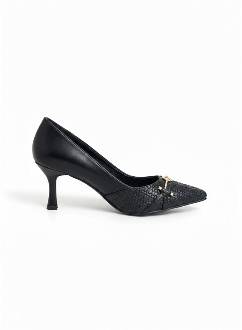 لايف ستيلاش  حذاء كعب انيق جلد - اسود GZ-901 - Image 4