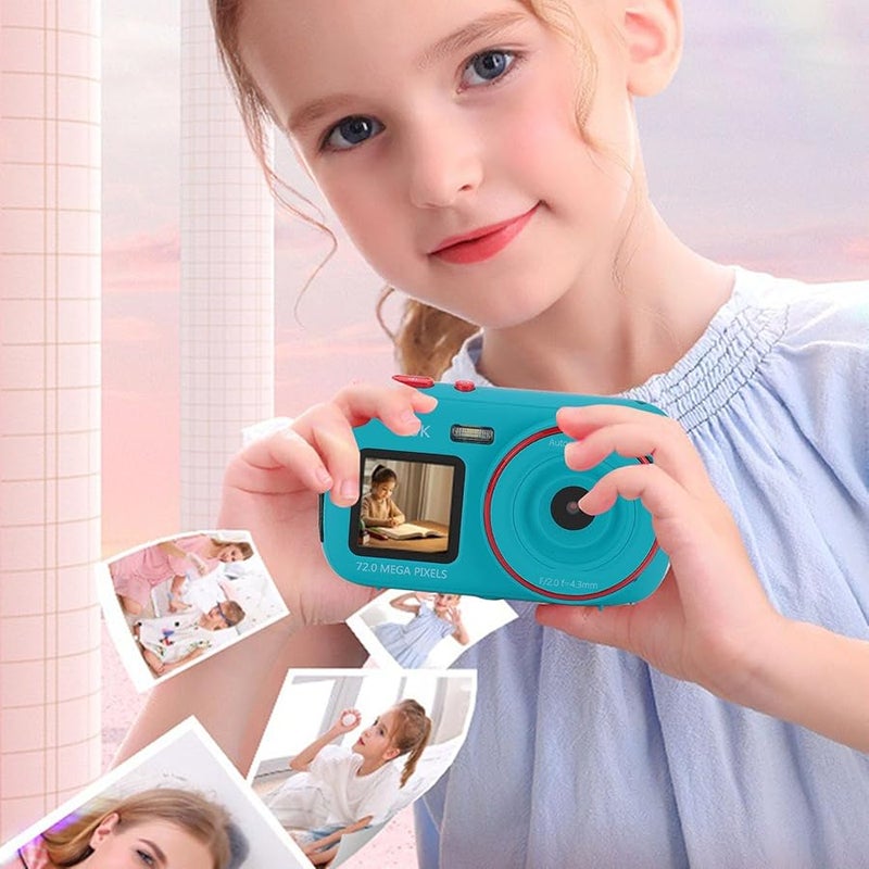 Blue Kids Camera 72MP 2 5K Dual Screen 16X Zoom Anti Shake Vlogging Camera for Teens Students Travel - Image 5