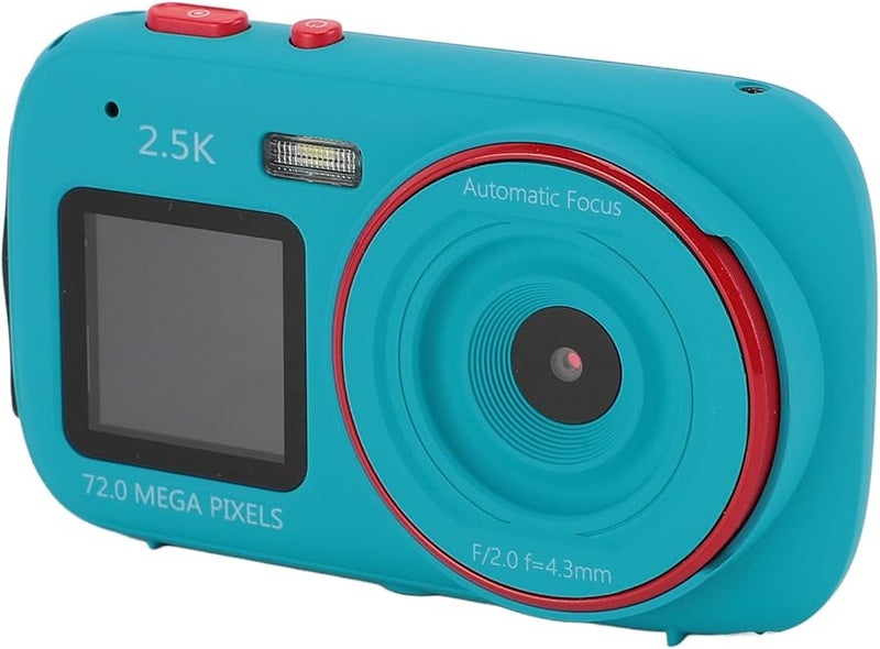 Blue Kids Camera 72MP 2 5K Dual Screen 16X Zoom Anti Shake Vlogging Camera for Teens Students Travel - Image 1