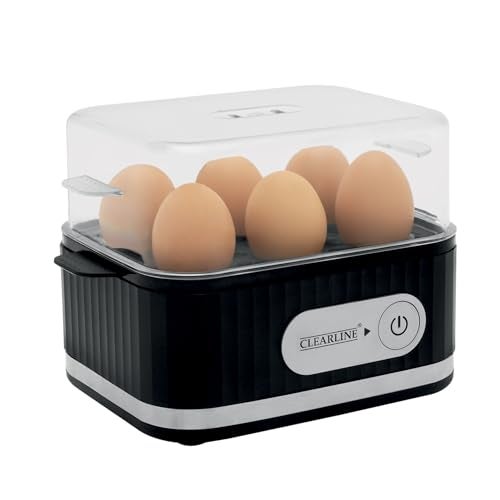 Clearline Electric Egg Boiler, 400 Watts, 3 Boiling Modes, Stainless Steel Body and Heating Plate, Boils up to 6 Eggs at a time, Automatic Shut Down - Image 1