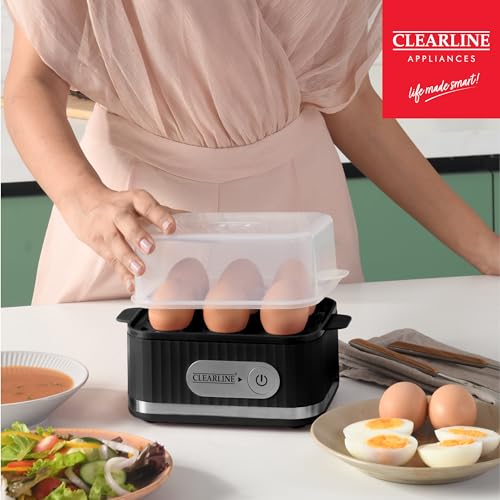 Clearline Electric Egg Boiler, 400 Watts, 3 Boiling Modes, Stainless Steel Body and Heating Plate, Boils up to 6 Eggs at a time, Automatic Shut Down - Image 4