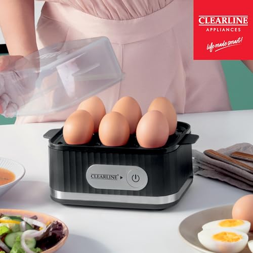Clearline Electric Egg Boiler, 400 Watts, 3 Boiling Modes, Stainless Steel Body and Heating Plate, Boils up to 6 Eggs at a time, Automatic Shut Down - Image 2