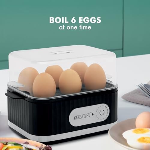 Clearline Electric Egg Boiler, 400 Watts, 3 Boiling Modes, Stainless Steel Body and Heating Plate, Boils up to 6 Eggs at a time, Automatic Shut Down - Image 3