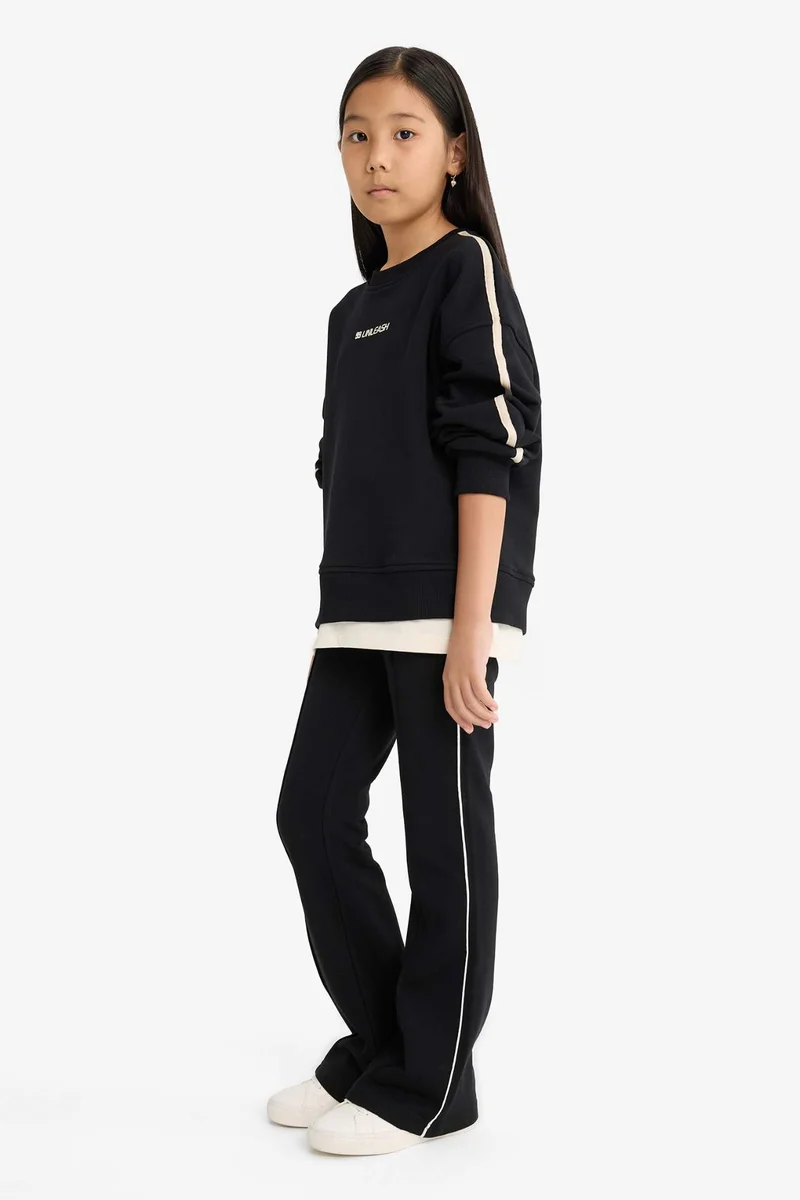 ديفاكتو Girl Flare Fit Elastic Waist Sweatpants