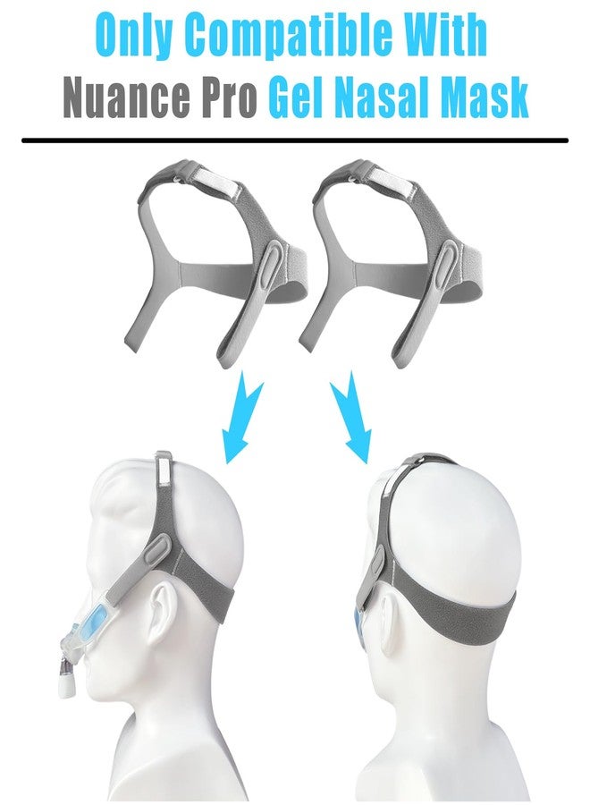 GJX 2 Packs Headgear Compatibility with Nuance Pro Closed Edges Replacement CPAP Headgear Strap for Nuance Pro Gel Nasal Pillow Mask Replace Part(Without Nasal Pillow Frame) - Image 4
