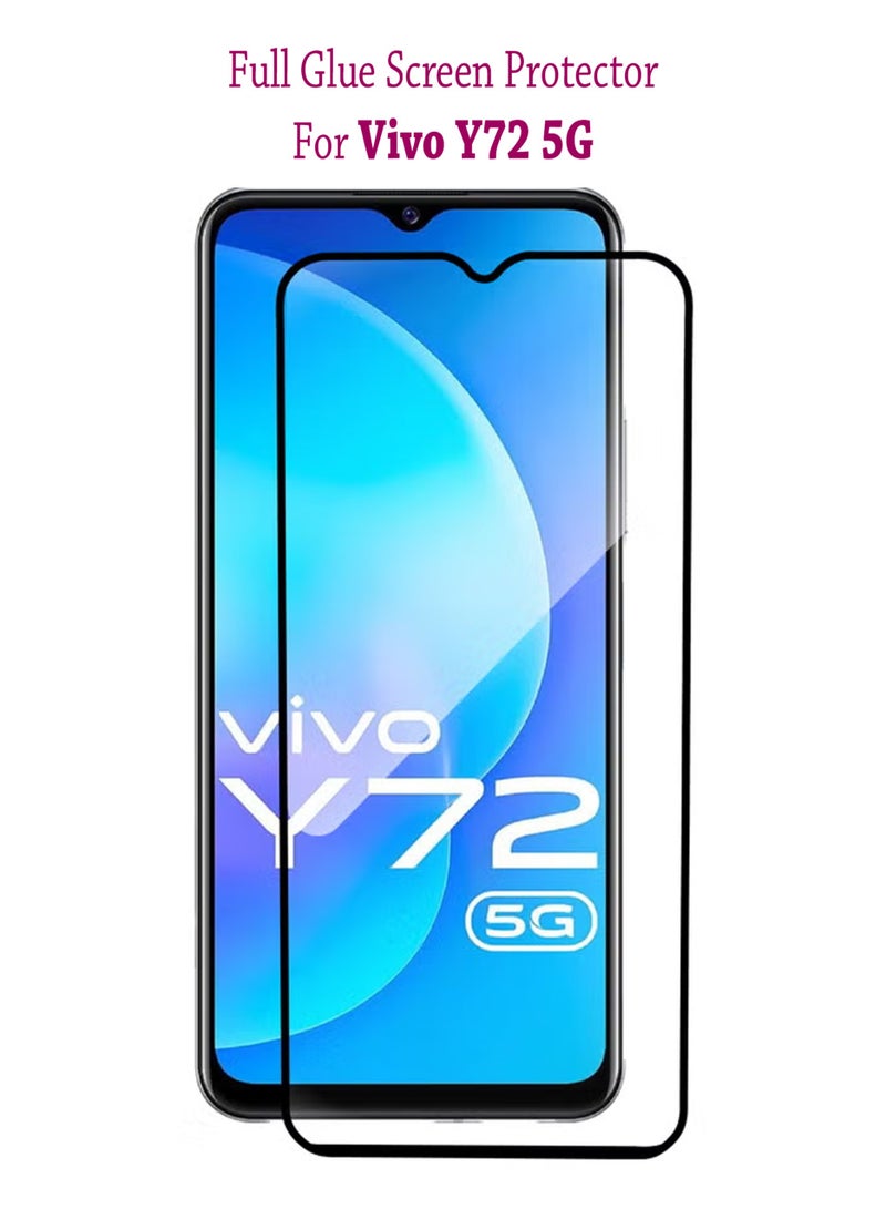 Tempered Glass Screen Protector For Vivo Y72 5G - Black - Image 1